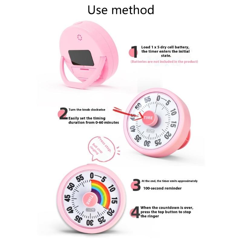 Kitchen Timer Rotary Operation For Cooking Baking Timing Countdowns Alarm Clock Multifunctional Digital Stop Watch