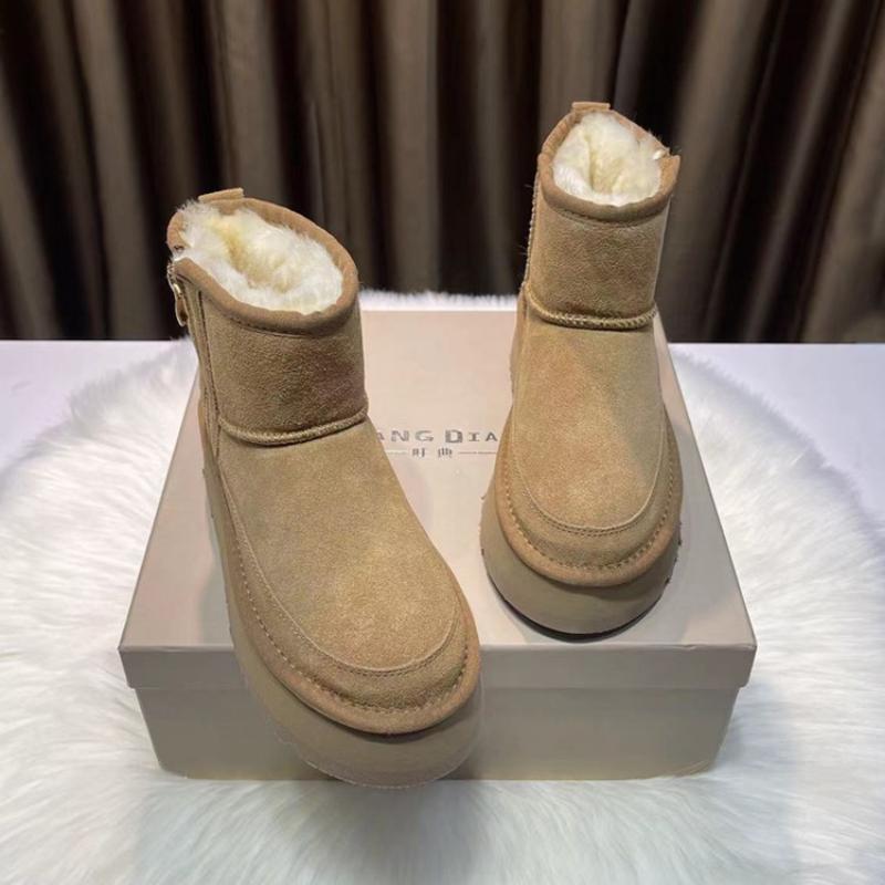 Модные зимние ботинки с толстой подошвой, женские зимние ботинки на высокой платформе, теплые женские ботинки из искусственной замши и бархата, ботильоны на молнии для женщин