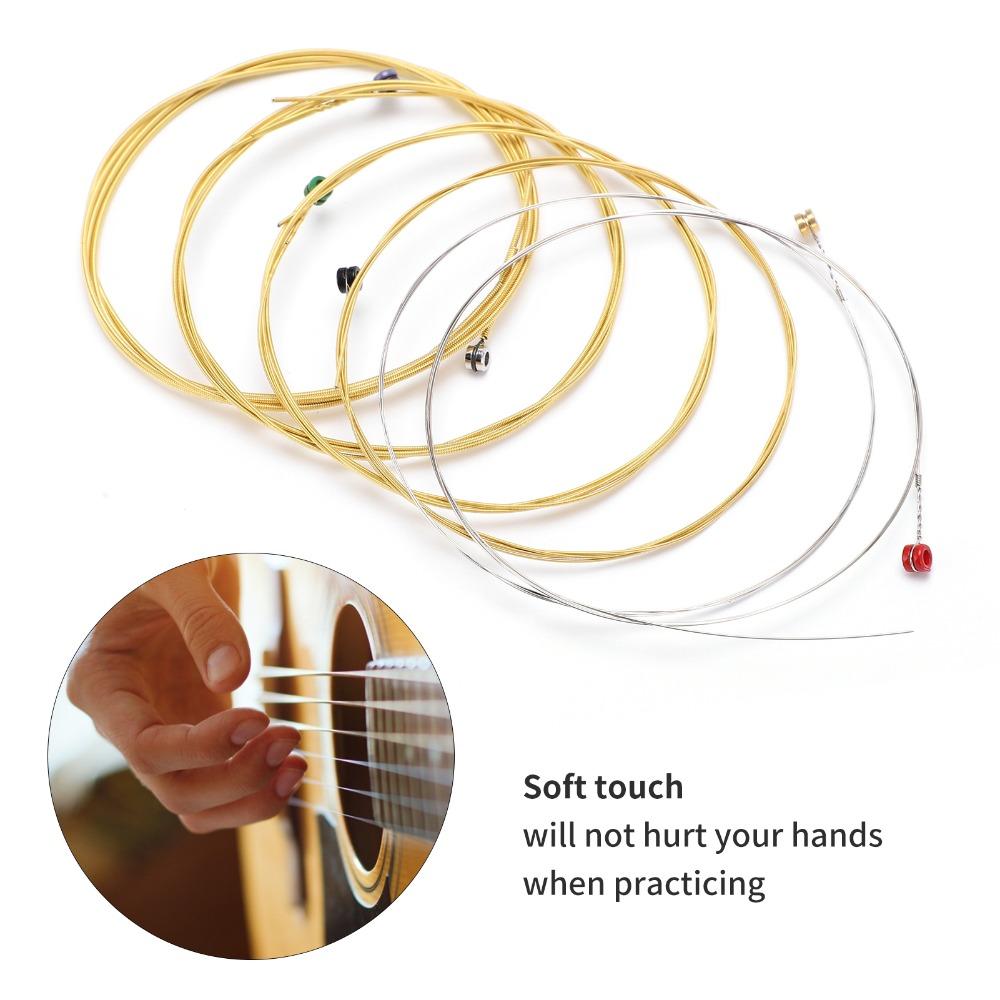 2Sets Brass material Acoustic Guitar Strings Golden And Silver Guitar Strings For Acoustic Guitar