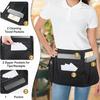 Oxford Cloth Half Apron Multiple Pockets Waist Apron Convenient Waitress Apron  Bistro