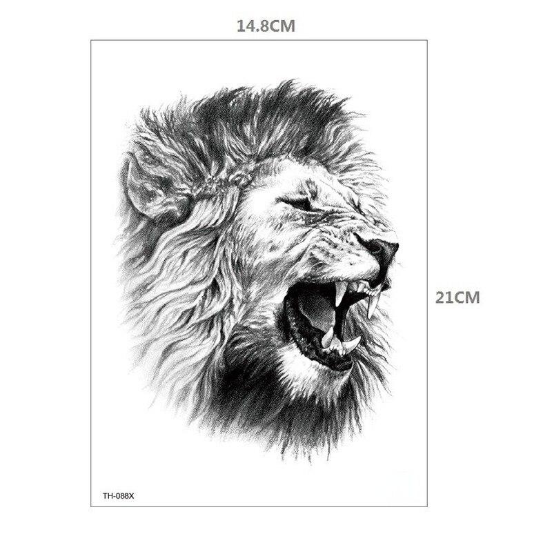 Водостойкая временная татуировка-наклейка Тигр Лев с животным узором на половину руки большой размер переноса воды боди-арт поддельные татуировки для мужчин и женщин