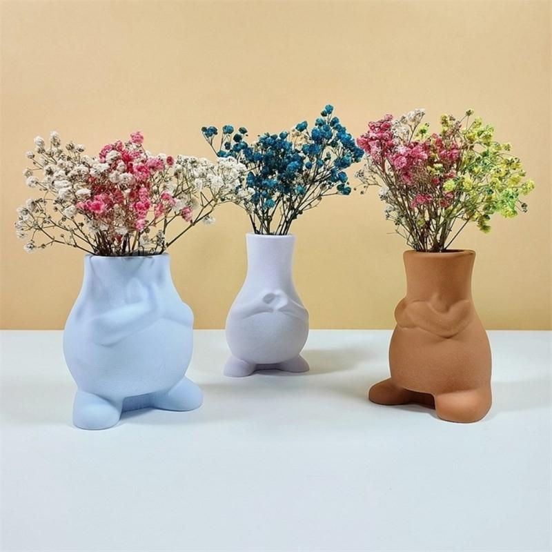 Vase Resin Molds Heart Postures Silicone Mold Succulent Plant Flower Pots Mold Epoxy Resin Casting Mould Home Decorations