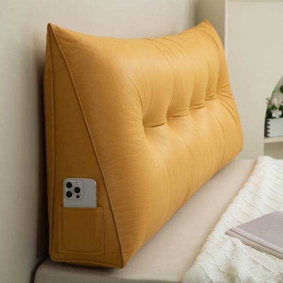 Triangular Headboard Pillow Bed Wedge Pillow with Side Pocket Headboard Back And Waist Support Cushion for Daybed Reading Relaxing