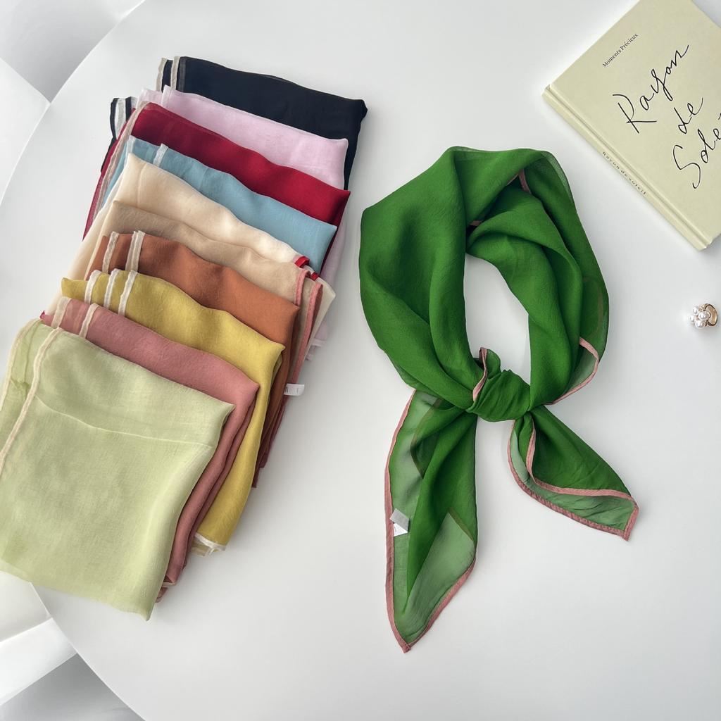 Однотонный носовой платок, хлопковые шейные шарфы для женщин, маленькие шали и накидки, бандана, платки на голову