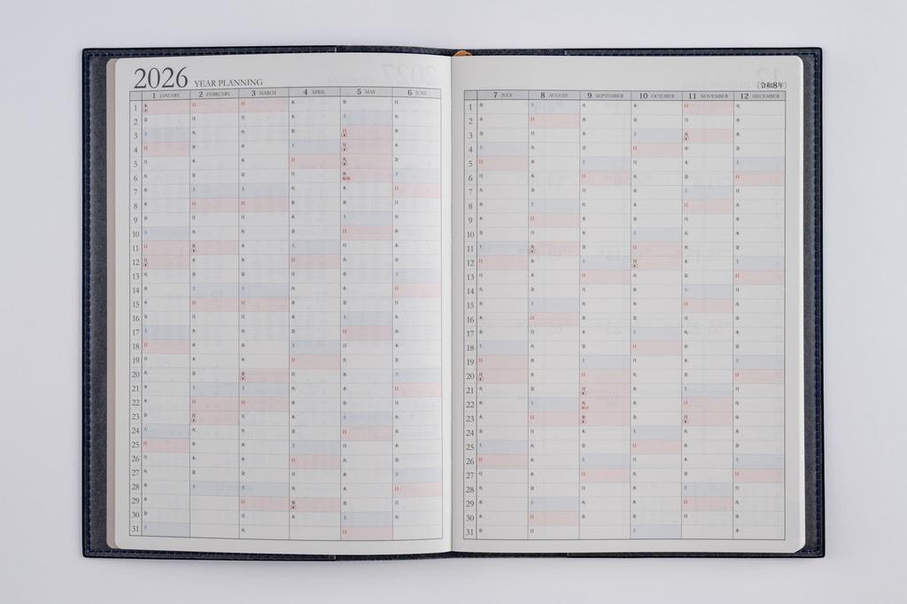 Takahashi 2026 A5 Weekly Desk Casual Size 433 December Diary, 3, Blue, No. (Starts 2025)