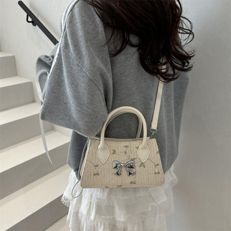 Новая летняя женская плетеная сумка трендовая сумка через плечо с одним плечевым ремнем пасторальная соломенная плетеная пляжная сумка