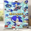 Ретро Мультяшное Игровое Фланелевое Одеяло S-Sonic, Ультра Мягкое Теплое Плюшевое Покрывало для Дома, Спальни, Кровати, Дивана, Походного Пикника, Подарок