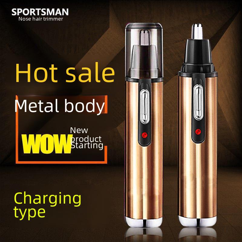 USB Rechargeable Full Metal Nose Hair and Sideburn Trimmer