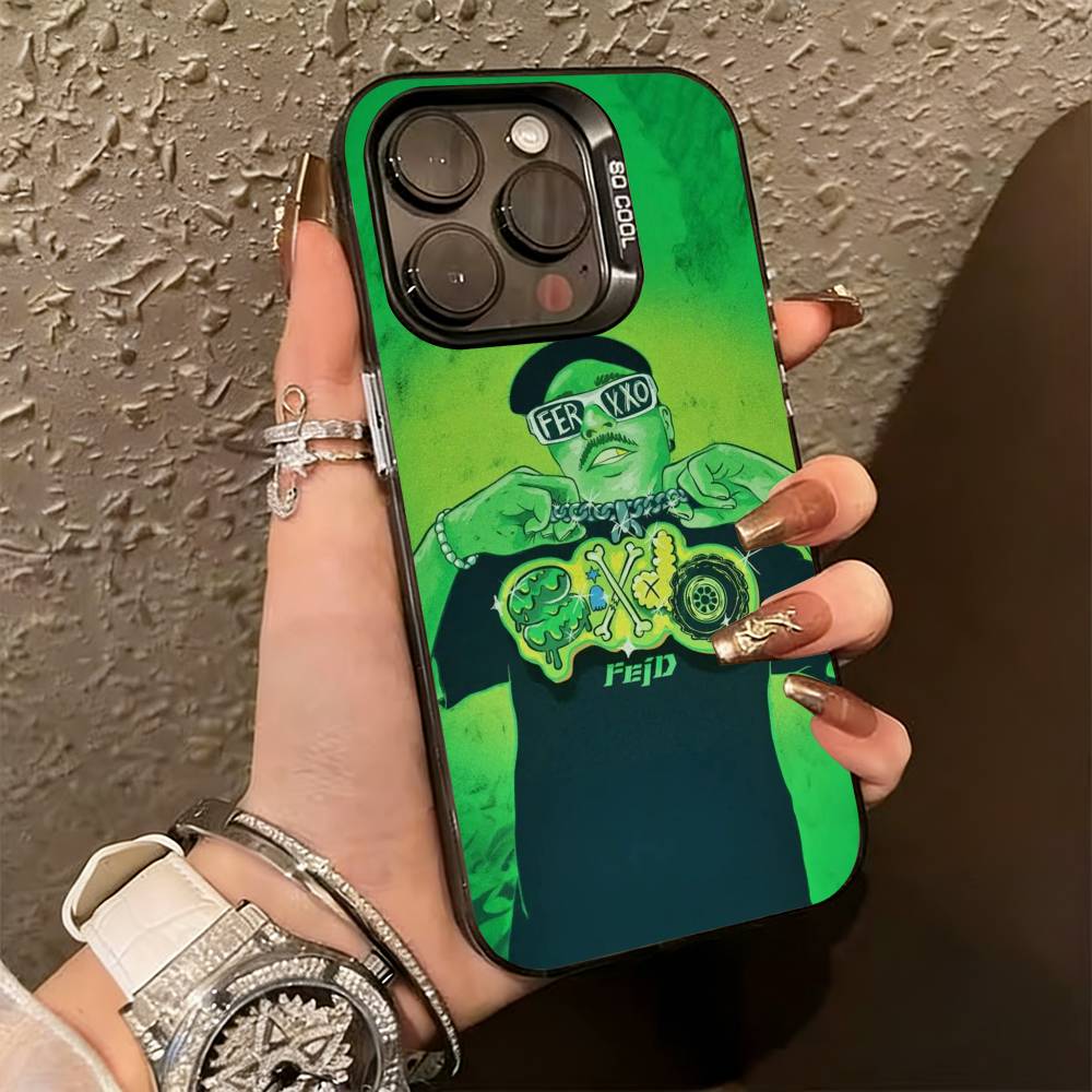 Чехол для телефона singer Feid Ferxxo SlXDO для iPhone 17,16,15,14,13,12,11 Plus,Pro Max,XS, Разноцветный Серебристый Черный Чехол