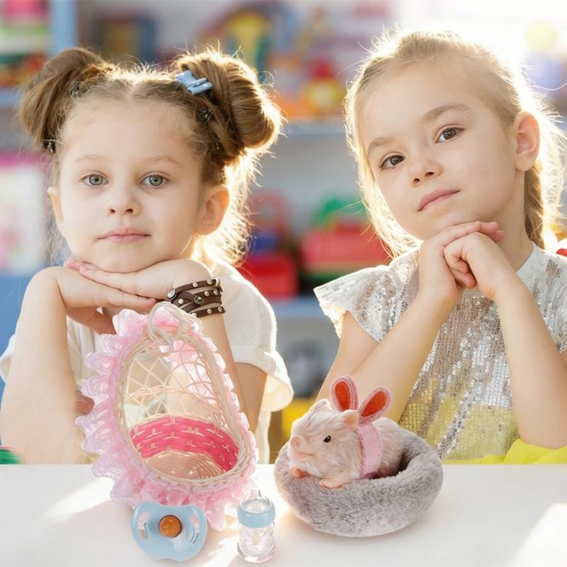 Миниатюрная кукла-поросенок Reborns, фигурка, 5 шт., Сенсорная фигурка животного, кукла, игрушка для ухода за детьми, для игры в помещении и на улице, ролевые игры
