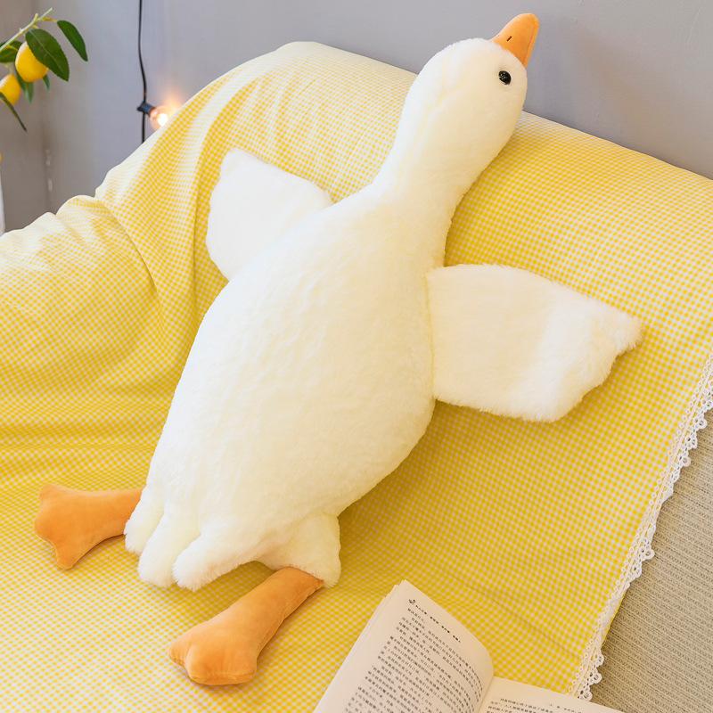 50-190cm Cute Fluffy Big Size White Goose Plush Toy Kawaii Huge Duck Sleep Pillow Cushion Soft Stuffed Animal Doll Kid Toy Gift