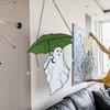 Halloween Umbrellas Ghost Hanging Decoration Home Office Indoor Outdoor Stained Glass Cartoon Ghost Wall