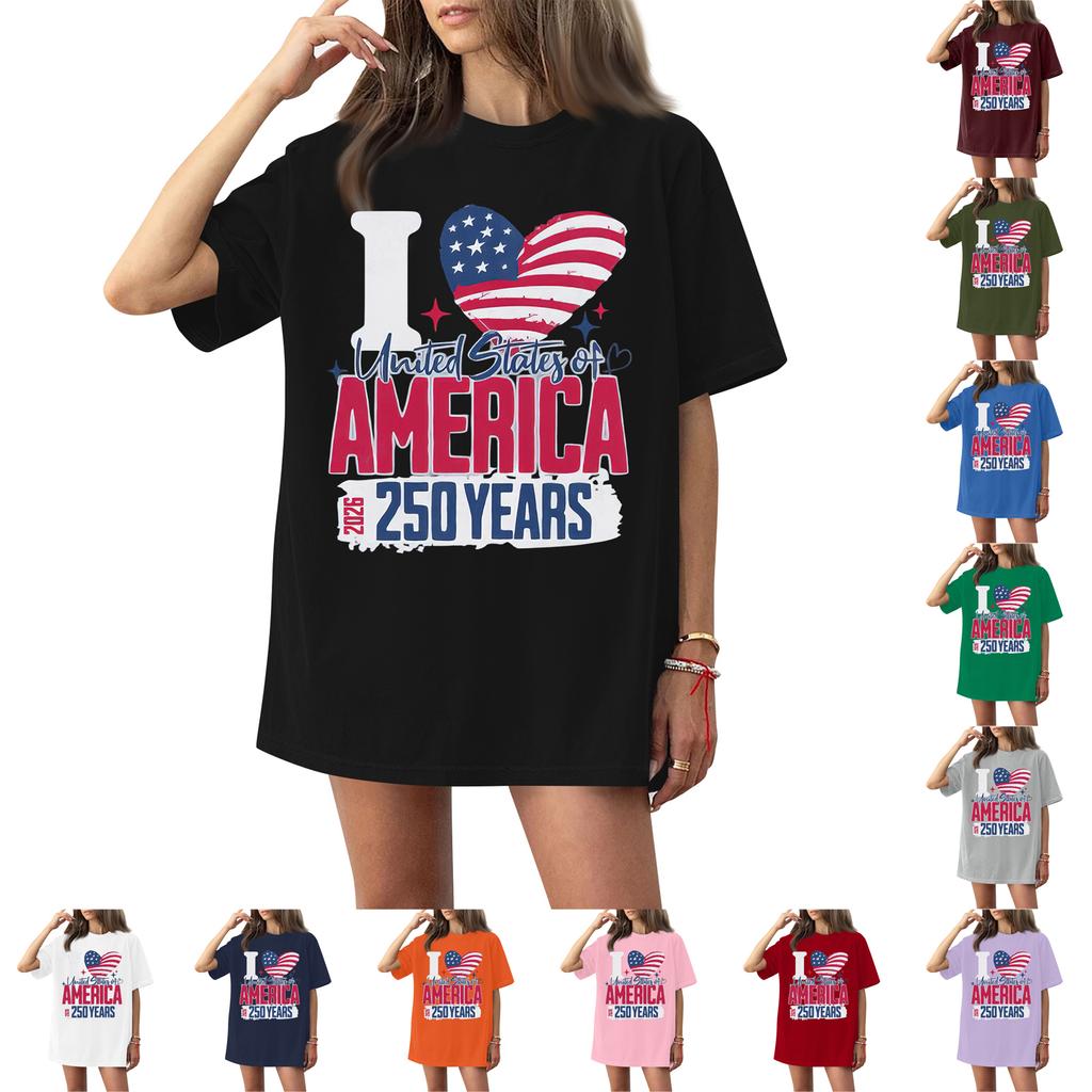 Женская футболка с круглым вырезом и короткими рукавами с принтом