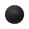 16 String Protocol Large Size Walking Stick Umbrella Fiber Umbrella Rain Umbrella (black)