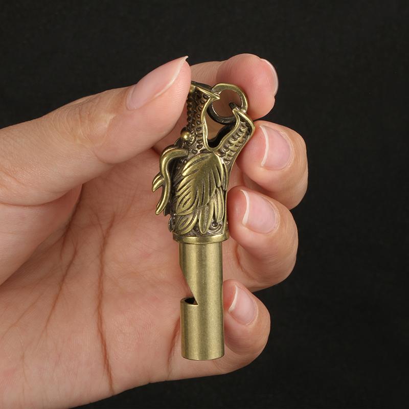 Сунь Укун Латунный свисток Украшения Брелок Подвеска Ретро Декоративные фигурки Голова дракона Медный свисток Сувенир Подвеска для автомобиля