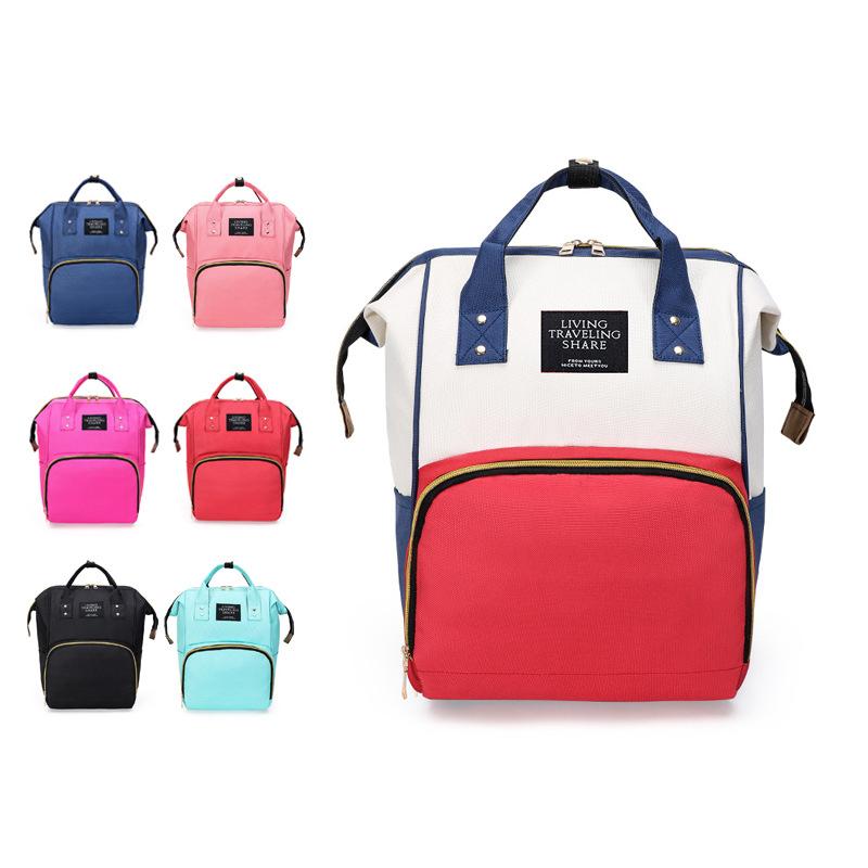Women's Fashion Mommy Bag Double Shoulder Bag Handheld Mother Baby Bag Nylon Backpack Multi Functional Diaper Bag Urban Fashion Trend Mom Bag