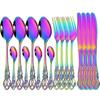 Stainless Steel Flatware Western Vintage 16pcs Dinnerware Set Royal Multicolor Knife Fork Tea Spoon Cutlery Tableware Set
