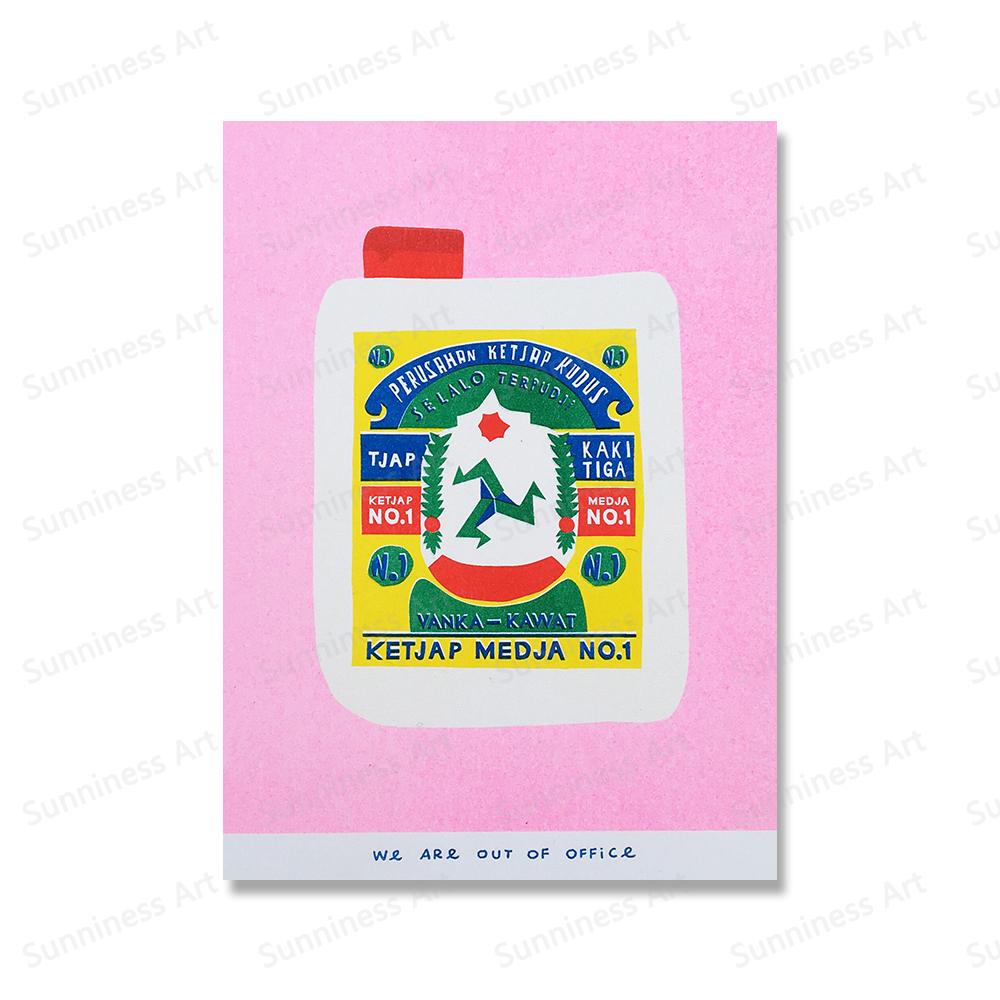 Japanese Sponge Paint Canned Indonesian Jasmine Tea Kitchen Wall Art Painting Nordic Poster and Print Pictures Living Room Decor