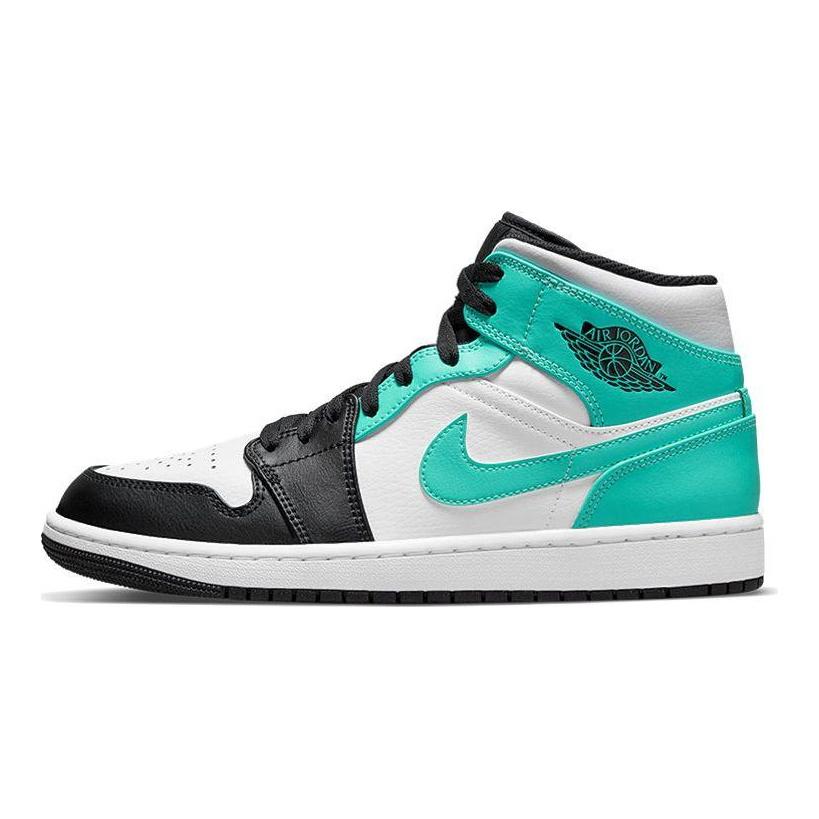 Мужские кроссовки Air Jordan 1 Mid Tropical Twist Зеленый Белый Черный 554724-132