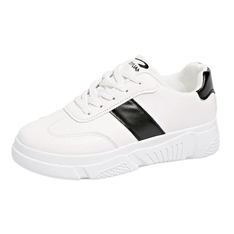 Fashion 2024 Ladies Shoes Lace Up Women's Vulcanize Shoes Plus Size Women Sneakers Mixed Colors Round Toe Flat with Female Casual Shoes