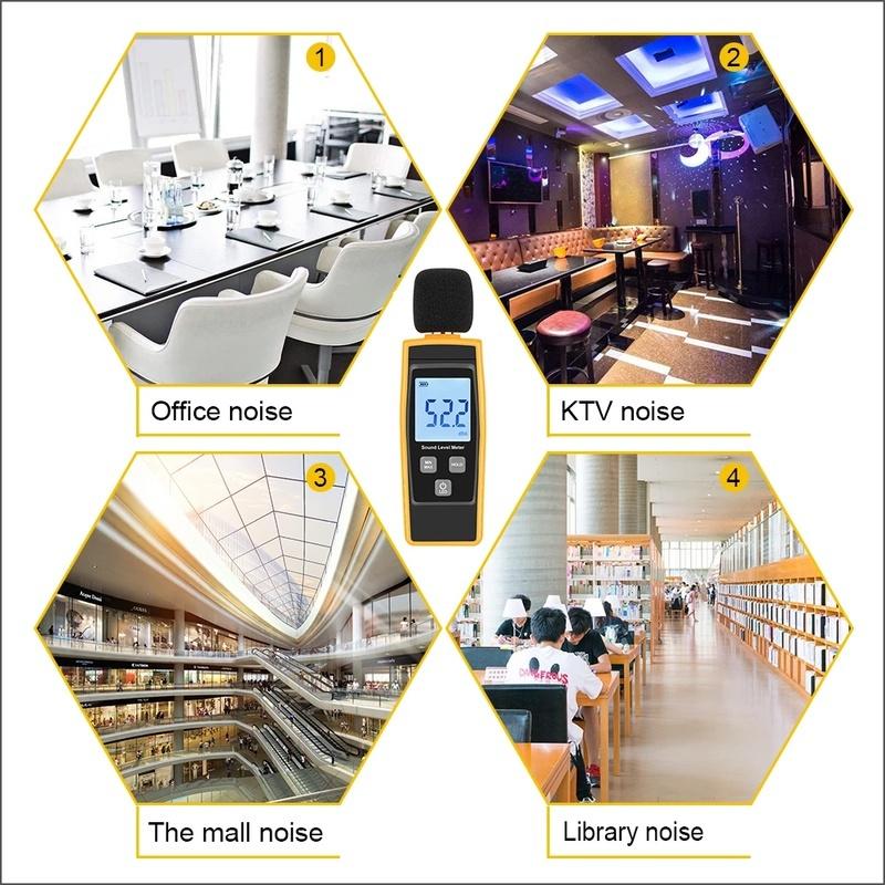 Измерительный прибор для измерения шума дБ 30~130 дБ Мини-измерители уровня звука Цифровой децибел-метр