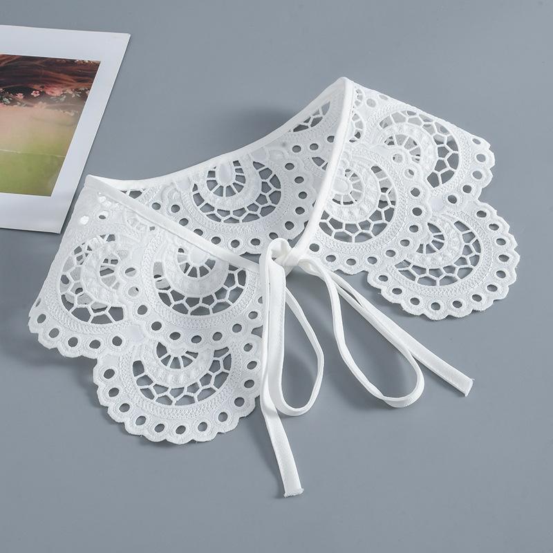 Fashion Women Girls Lolita Doll Shawl Fake Collar Embroidery Necklace Lapel Blouse Shoulder Wrap Short Capelet False Collar