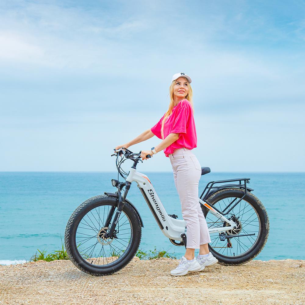 Shengmilo Электровелосипед MX06 500W 48V 17.5Ah, запас хода 60 км, гидравлические тормоза, 26" толстые шины, вседорожный и городской электровелосипед для взрослых