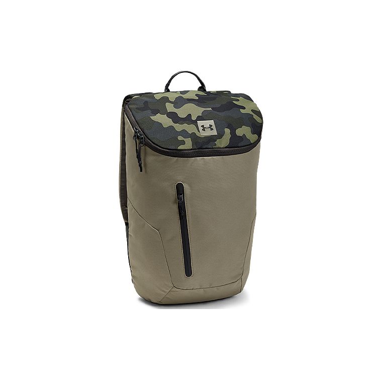Under Armour Zipper Closure Polyester Backpack Regular Unisex Couple Unisex backpack Gray Camouflage 1316575-221