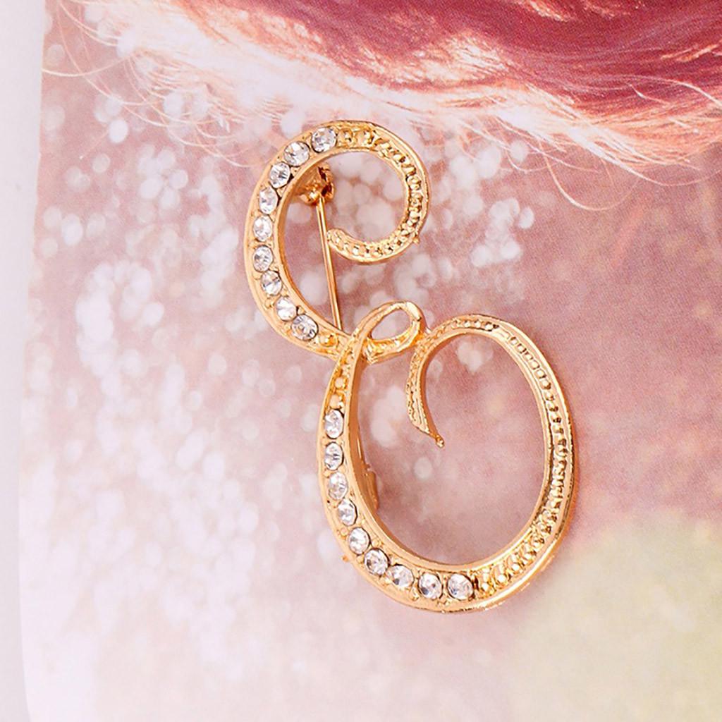 1 шт. Пара любовь подарки кристалл 26 английских букв брошь булавка мемориальные украшения