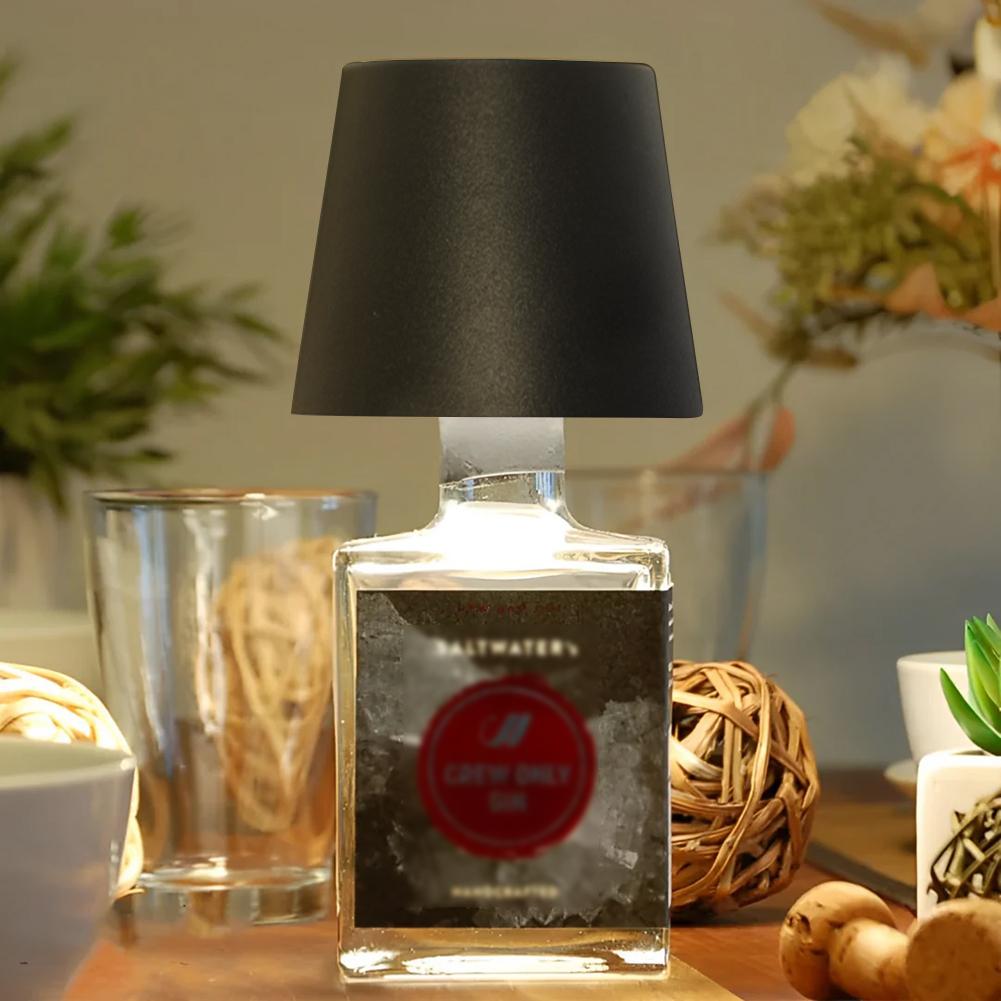 Светодиодная настольная лампа, перезаряжаемая, 2000 мАч, металлическая, с регулируемой яркостью, лампа-бутылка с плавной регулировкой яркости, светодиодная лампа-бутылка для вина, семейный ресторан и бар