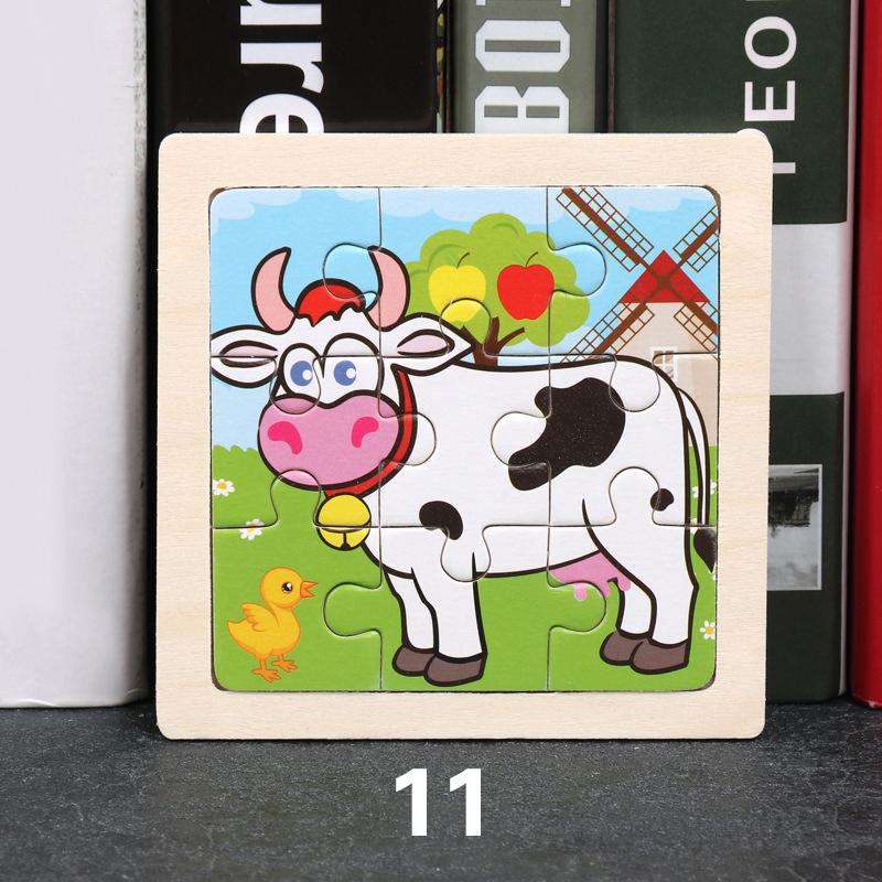 Kids Funny Cartoons Puzzle Toy Jigsaw Wooden Educational Study