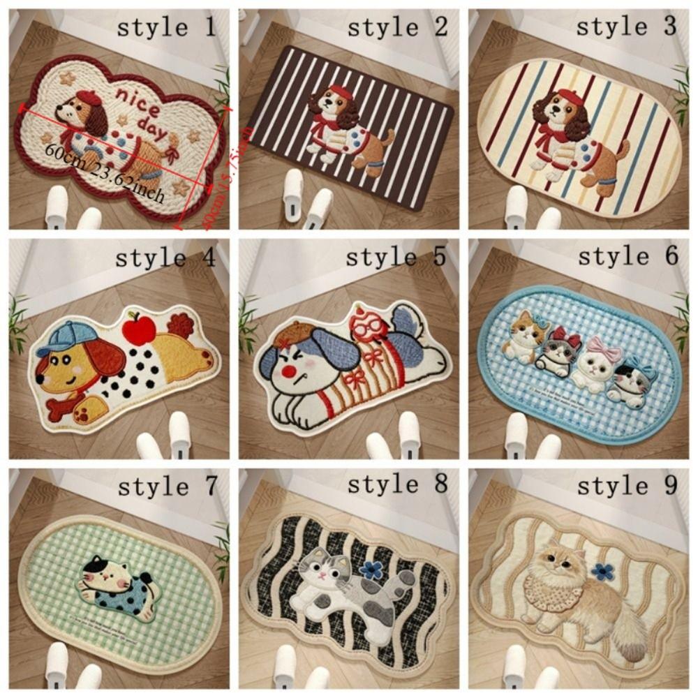 Quick Dry Bathroom Mat Weaving Texture Floor Mat Creative Absorbent Mat Laundry Room