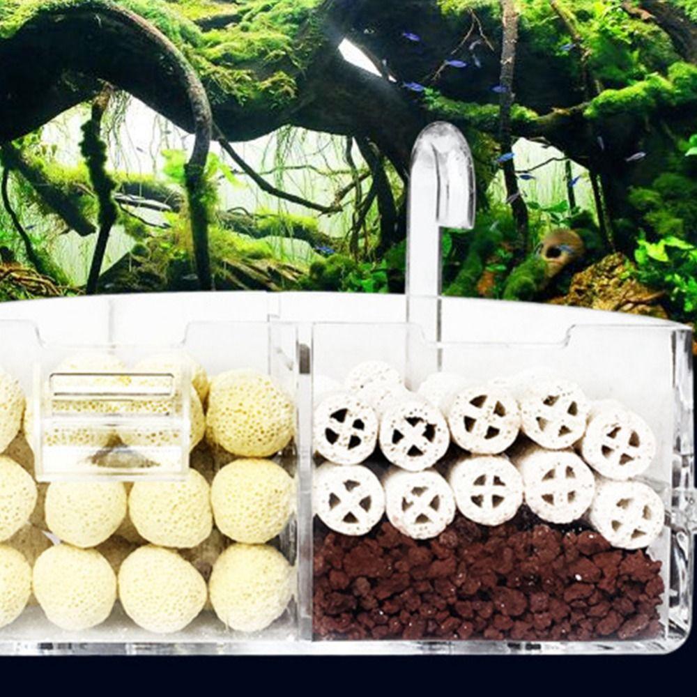 3-in-1 External Filter Box High Transparency Water Circulation Acrylic Fish Tank Top Filter Silent Waterfall Edge Hole