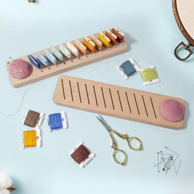 12-слотовый органайзер для бобинок мулине с 12 картами для мулине, намотчиками швейных ниток, многофункциональный для хранения рукоделия