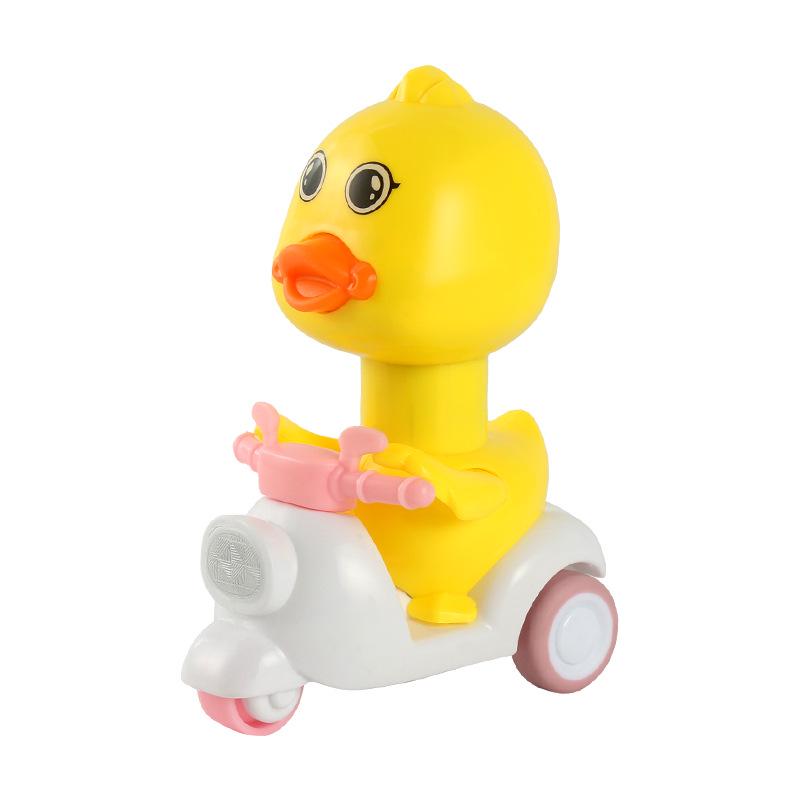 Pull-Back Inertia Car: Children's Duck Motorcycle Toy