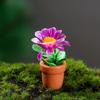 1 комплект, мини-статуя растения в горшке, яркая реалистичная форма, смола, причудливый дизайн, мини-цветок, миниатюрный декор для газона