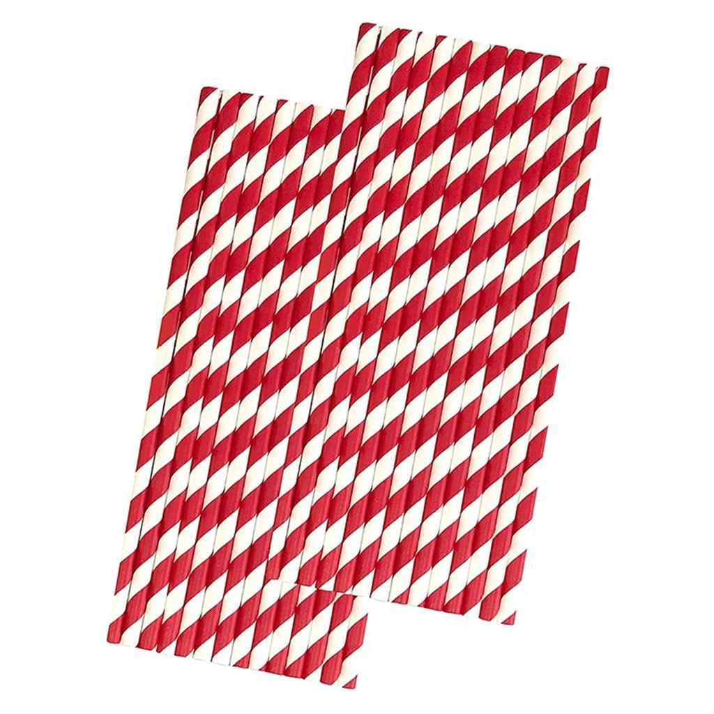 Colorful Stripe Pattern Drinking Accessories Paper Drinking Straws Disposable Straws Party Supplies