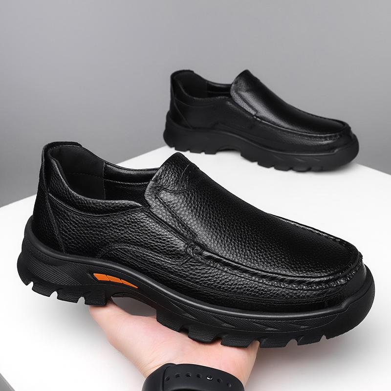 Удобные лоферы на мягкой подошве, мужская повседневная обувь из натуральной кожи, новые элегантные мужские деловые туфли с низкой посадкой, прогулочная обувь