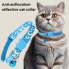Cat Collar Adjustable Pet Collar with Bell And Safety Release Buckle Star Moon Print Breakaway Nylon Collar for Kitten Cats
