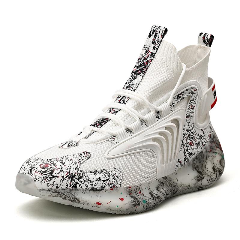 Мужская модная дышащая обувь большого размера с высоким берцем и сеткой