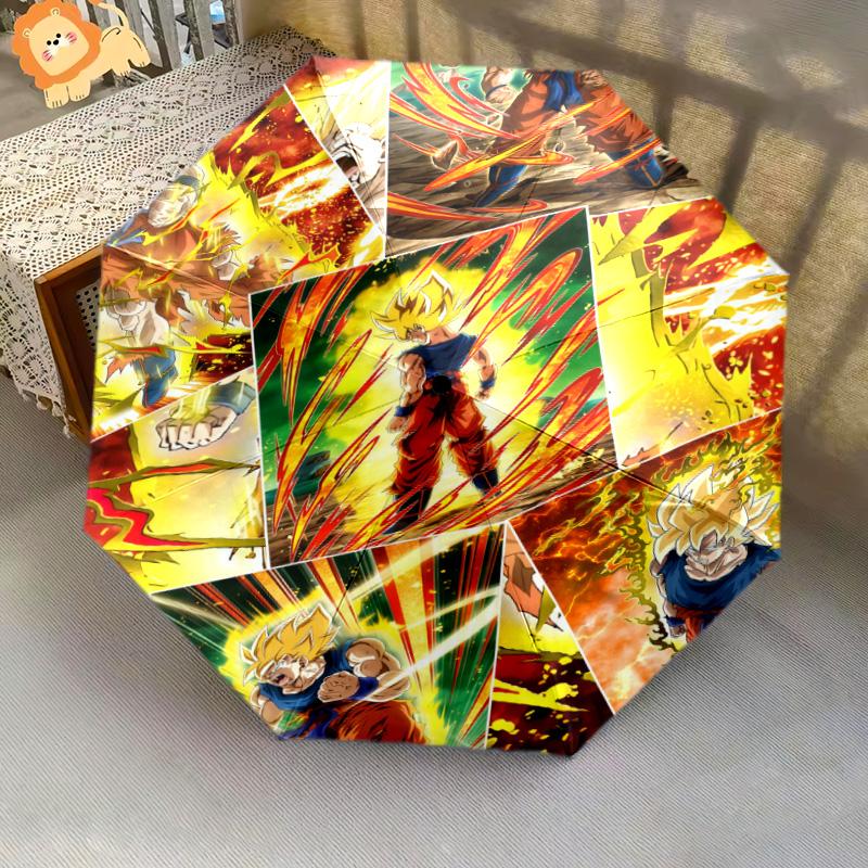 1 шт. Автоматический складной зонт - Узор Dragon Ball Портативная складная конструкция с 8 спицами Рождественские и новогодние подарки