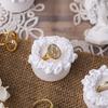 Vintage Cake Shape Ring Stand White Gypsum Ring Display Rack Plaster Ring Holder  Photo Props