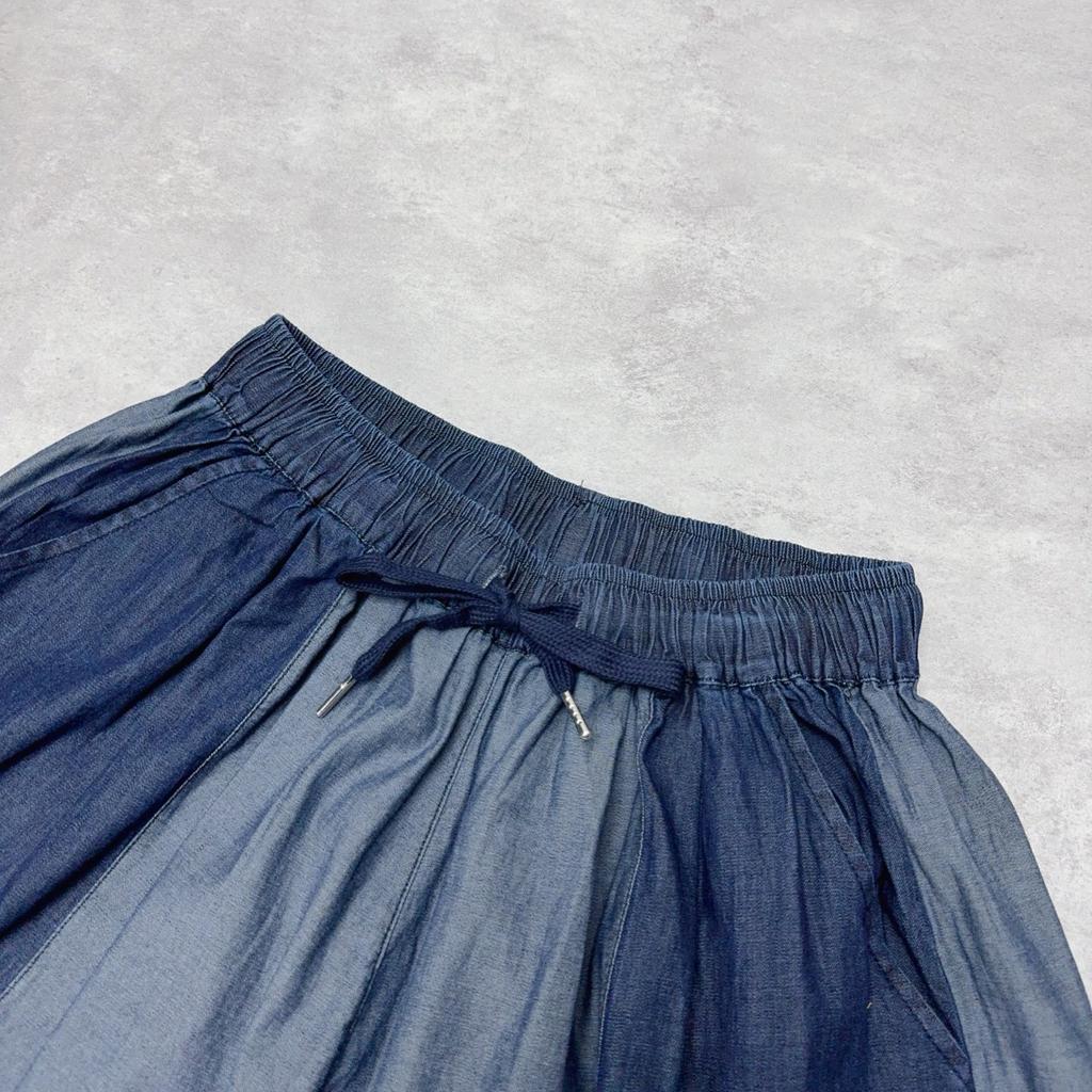 Johnature Japanese Patchwork Denim Retro Versatile Elasticated Waist Drawstring Patchwork Summer Thin Women Pants