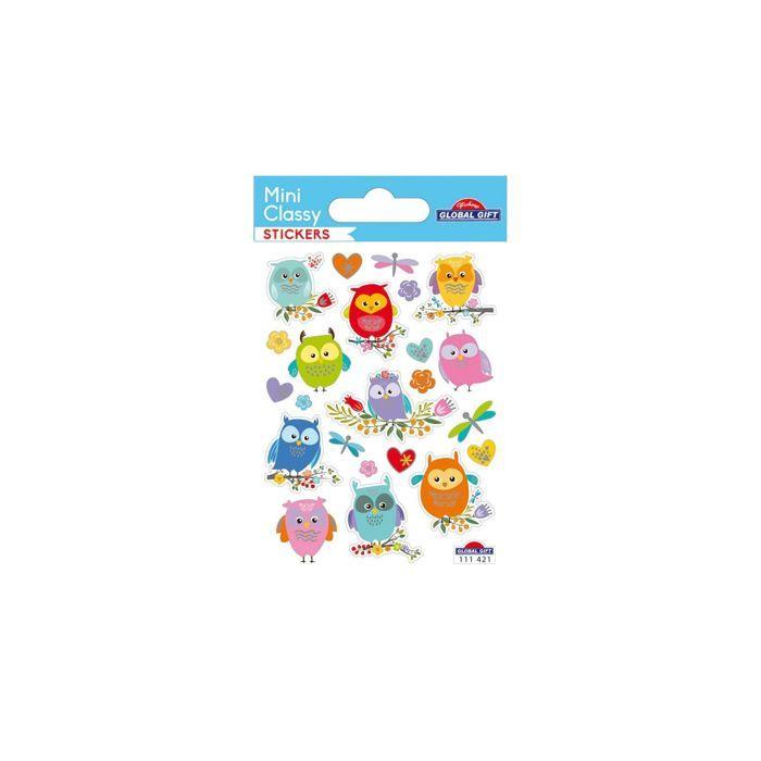 Stickers - Colorful Owls - 1.8 Cm