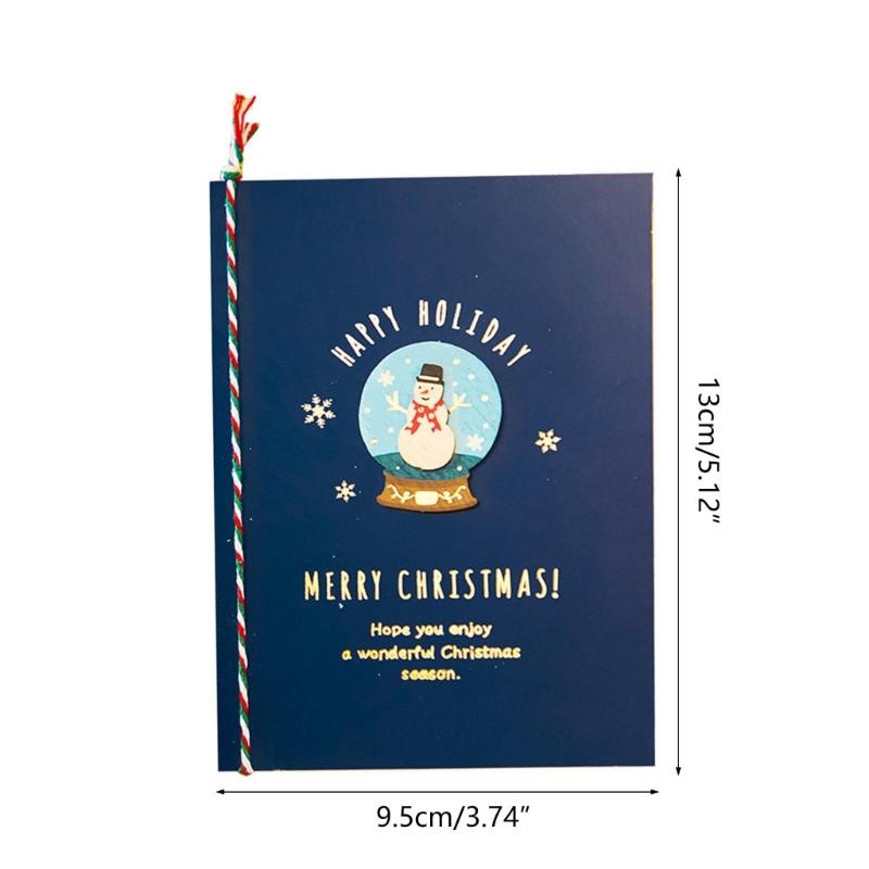 5pcs Creative Merry Christmas Greeting Cards Kid Cartoon Blessing Christmas Card New Year Postcard Gift Christmas Decor