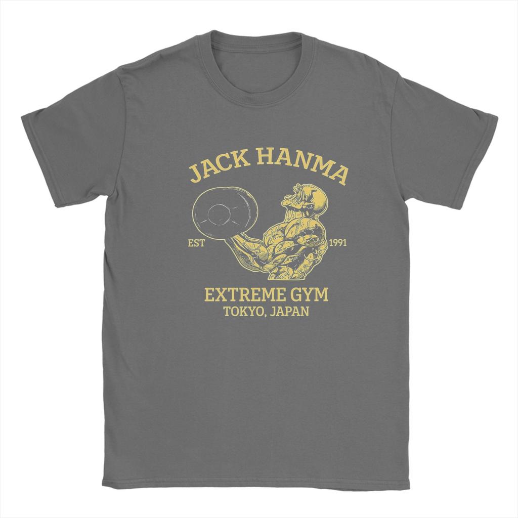 Мужские футболки Jack Hanma Baki the Grappler  Одежда из чистого хлопка Безумные футболки с коротким рукавом и круглым вырезом 4XL 5XL Футболка