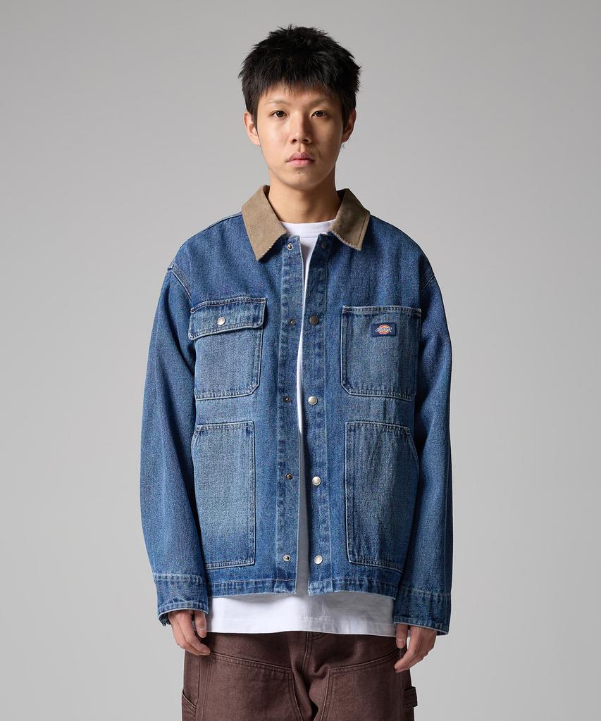 Dickies Utility Washed Denim Chore Jacket Medium Blue