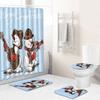 Christmas Bathroom Four-Piece Combination Set Household Door Mat Bedroom Floor Mat Living Room Carpet