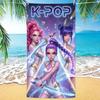 1 шт. Пляжное полотенце для пляжа и плавания, Дизайн в стиле K-POP женских групп, Микрофибровое пляжное полотенце, Большого размера, Быстросохнущее, Не прилипает песок