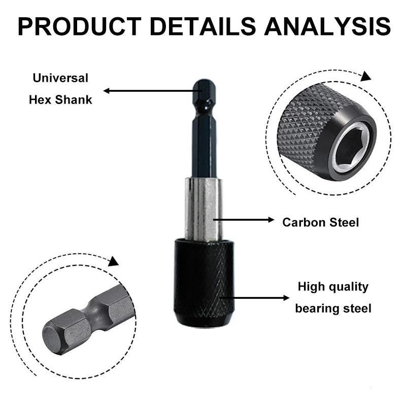 60mm hexagonal quick change rod 6.35mm self-locking screwdriver connect rod power tool accessory magnetic sleeve extension rod